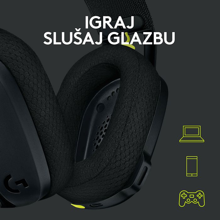 Slušalice LOGITECH Gaming G435 Lightspeed, USB-C, bežične, bluetooth, crne