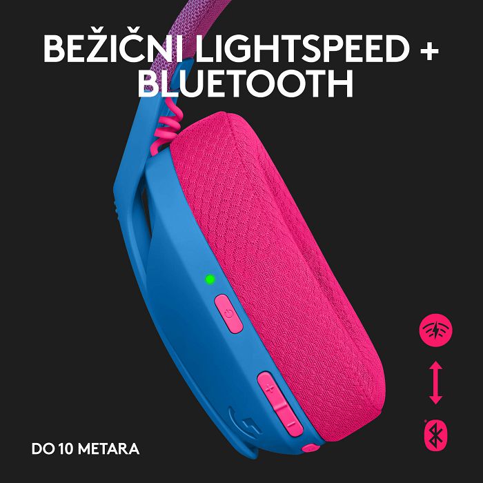 Slušalice LOGITECH Gaming G435 Lightspeed, USB-C, bežične, bluetooth,plavo-ljubičaste