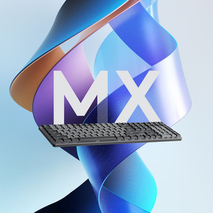 Tipkovnica LOGITECH MX Mechanical Tactile Quiet, bežična, Bluetooth, crna
