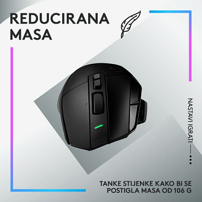 Miš LOGITECH Gaming G502 X Plus RGB, optički, 25000dpi, bežični, crni, USB