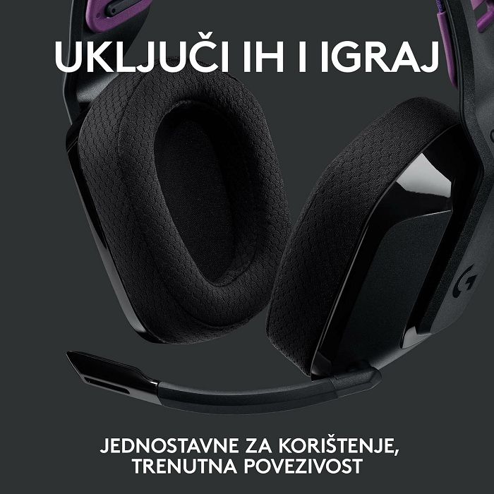 Slušalice LOGITECH Gaming G535 Lightspeed, bežične, crne