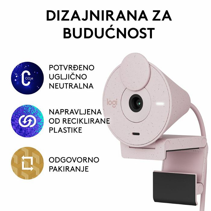 Web kamera LOGITECH Brio 300, roza