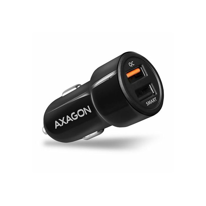 AXAGON PWC-QC5 car charger Smart 5V 2,4A + QC3.0, 30W, crni