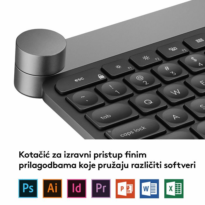 Tipkovnica LOGITECH Craft, Napredna navigacijska tipka, bežična, crna, USB