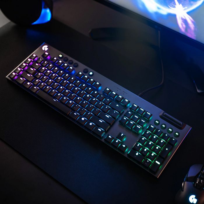 Tipkovnica LOGITECH Gaming G815 Linear, RGB, mehanička, USB, crna