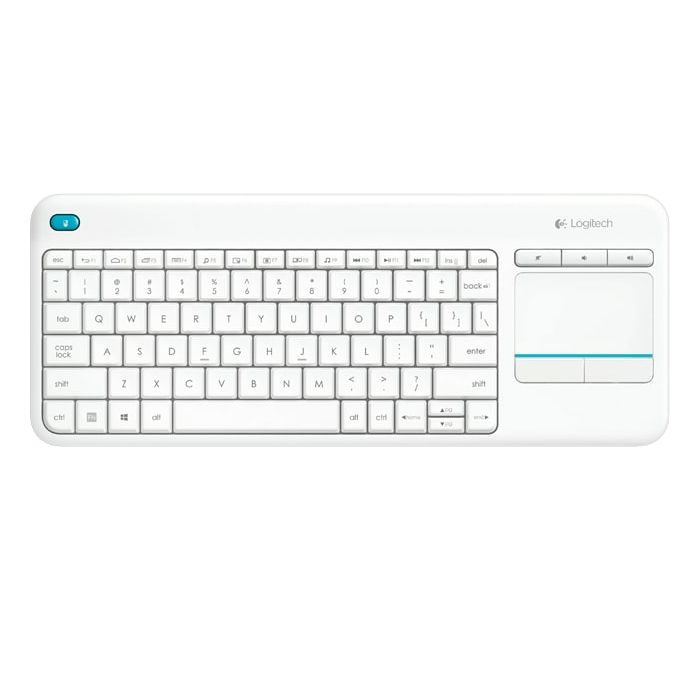 Tipkovnica LOGITECH K400+ Wireless Touch, bežična, bijela, unifying, USB