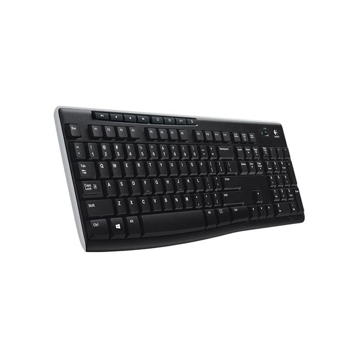 Tipkovnica LOGITECH K270, bežična, crna, Unifying receiver USB