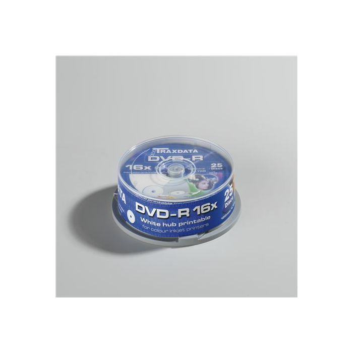 TRAXDATA OPTIČKI MEDIJ DVD-R 16X CAKE25 WHITE FULL PRINTABLE