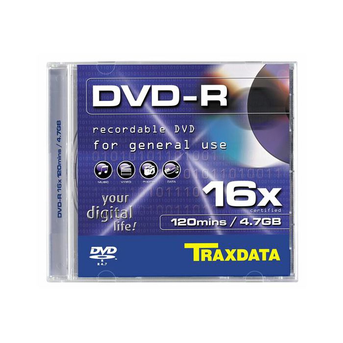 TRAXDATA OPTIČKI MEDIJ DVD-R 16X BOX 1
