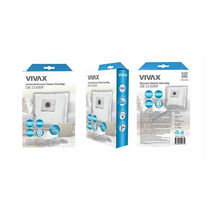 VIVAX HOME vrećice za usisavač sint. (4kom/pak) + filter DB-2330MF