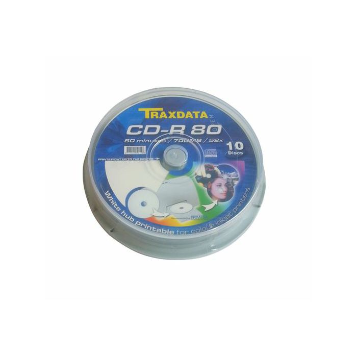TRAXDATA OPTIČKI MEDIJ CD-R PRINTABILNI CAKE 10