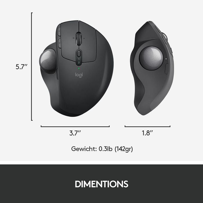 Miš LOGITECH MX Ergo, optički, trackball, bežični, USB, sivi