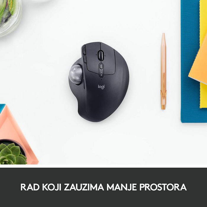 Miš LOGITECH MX Ergo, optički, trackball, bežični, USB, sivi