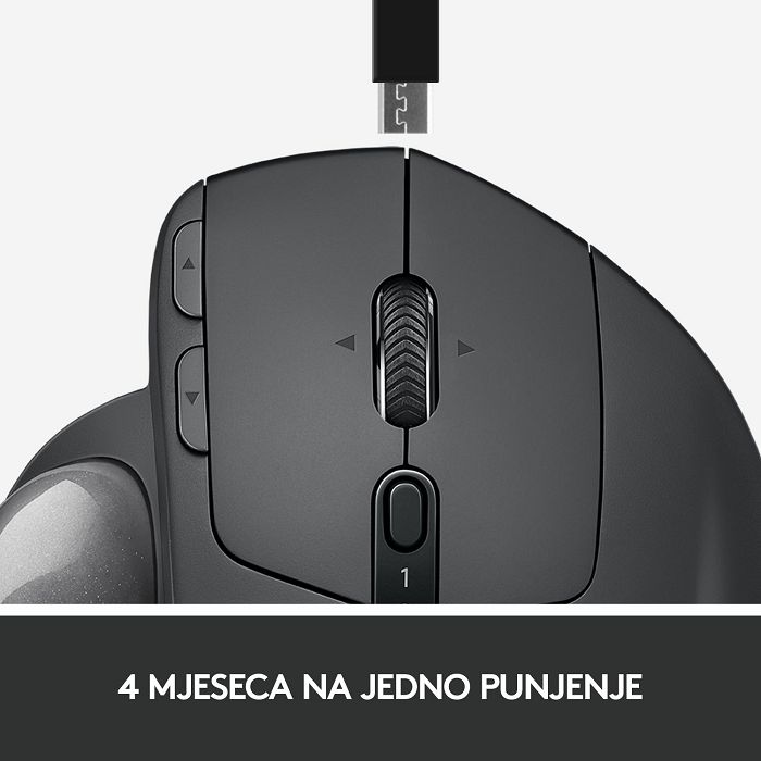 Miš LOGITECH MX Ergo, optički, trackball, bežični, USB, sivi