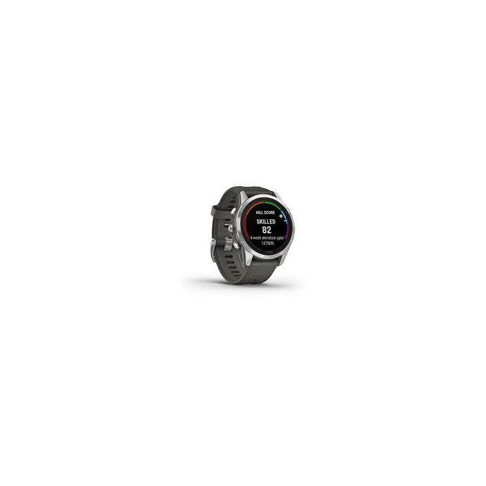 Pametni sat GARMIN Fenix 7S Pro Solar, HR, GPS, multisport, srebrni/grafitno sivi remen