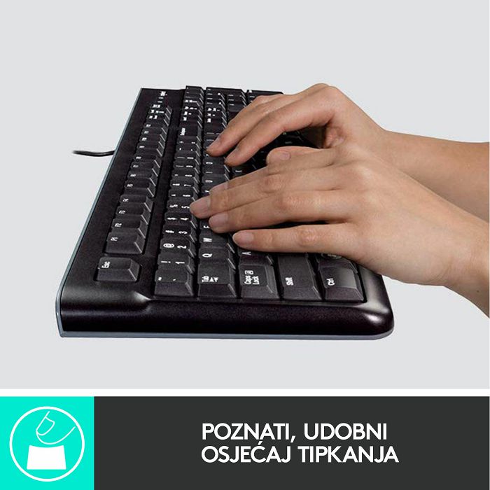 Tipkovnica + miš LOGITECH MK120 Desktop, crna, USB