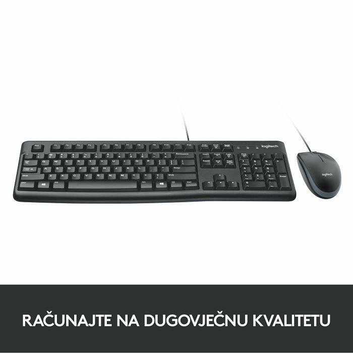 Tipkovnica + miš LOGITECH MK120 Desktop, crna, USB