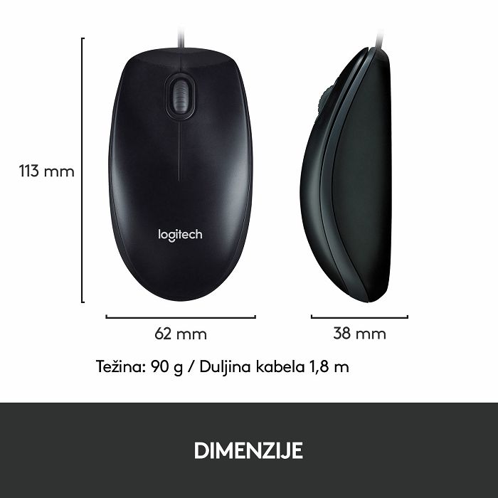 Tipkovnica + miš LOGITECH MK120 Desktop, crna, USB