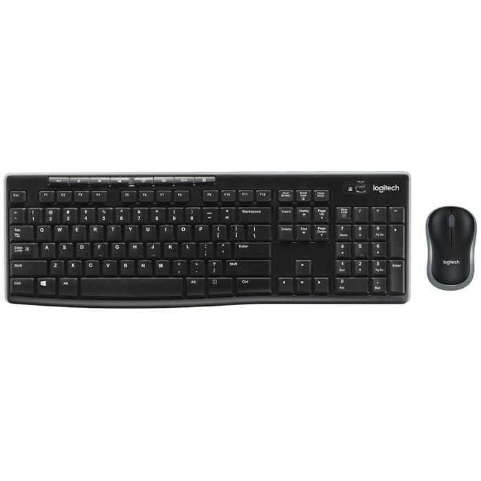 Tipkovnica + miš LOGITECH MK270 Wireless Desktop, bežična, crna, USB