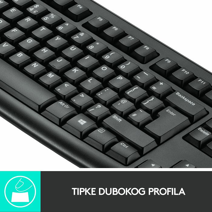 Tipkovnica + miš LOGITECH MK270 Wireless Desktop, bežična, crna, USB