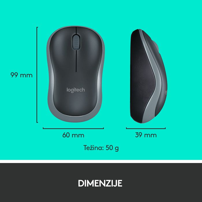 Tipkovnica + miš LOGITECH MK270 Wireless Desktop, bežična, crna, USB