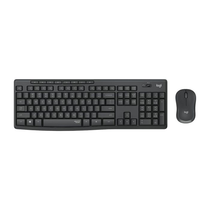 Tipkovnica + miš LOGITECH MK295 Silent Wireless Combo, bežična, crna, USB