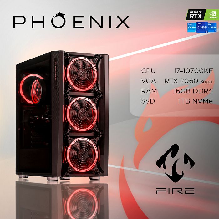 Računalo Phoenix FIRE GAME Z-723 Intel i7-10700KF/16GB DDR4/NVME SSD 1TB/RTX 2060 Super