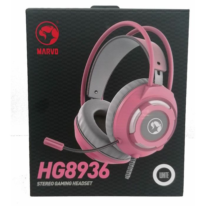 Slušalice MARVO SCORPION HG8936, mikrofon, LED, PC/PS4/PS5, roze