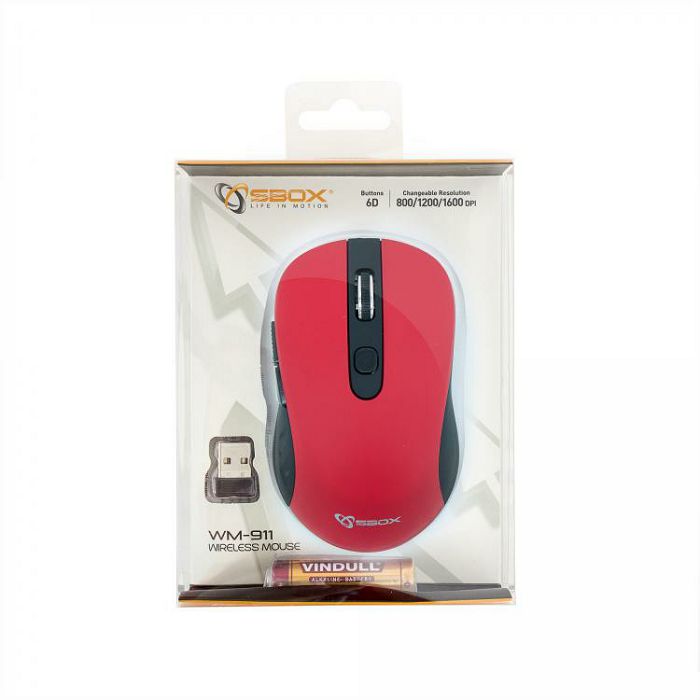 SBOX bežični miš WM-911 crveni