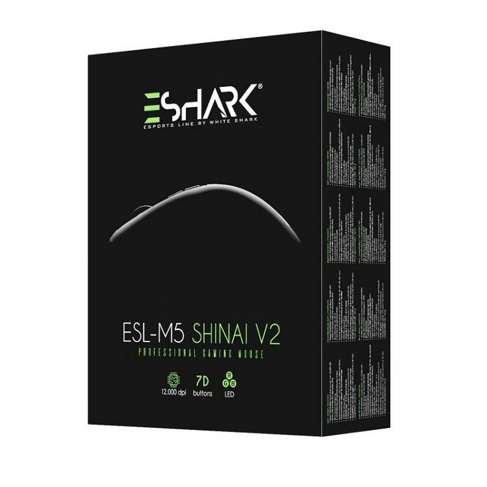 ESHARK profesionalni RGB gaming miš ESL-M5 SHINAI-V2 crni 12.000dpi