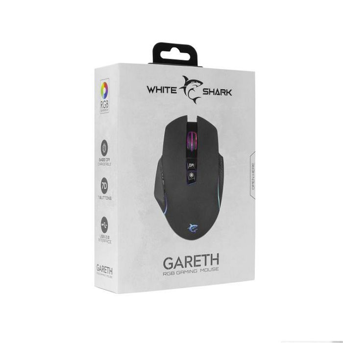 WHITE SHARK RGB gaming miš GM-5009 GARETH crni 6400dpi