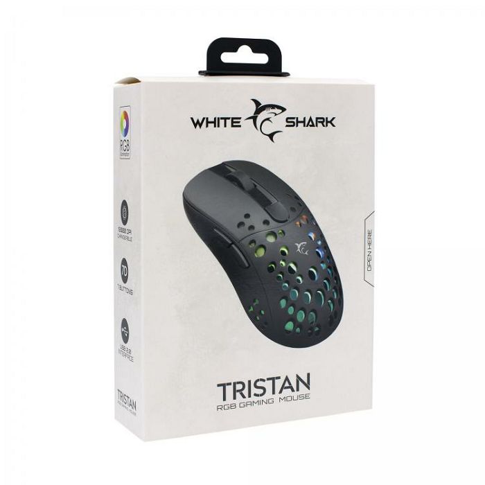 WHITE SHARK RGB gaming miš GM-9004 TRISTAN crni 12.000dpi