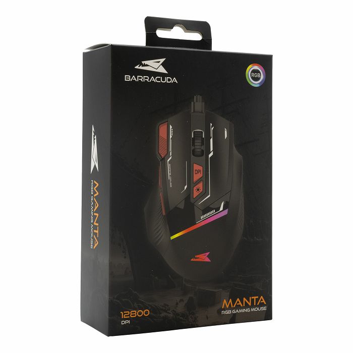 BARACUDA RGB gaming miš BGM-041 MANTA crni 12.800dpi