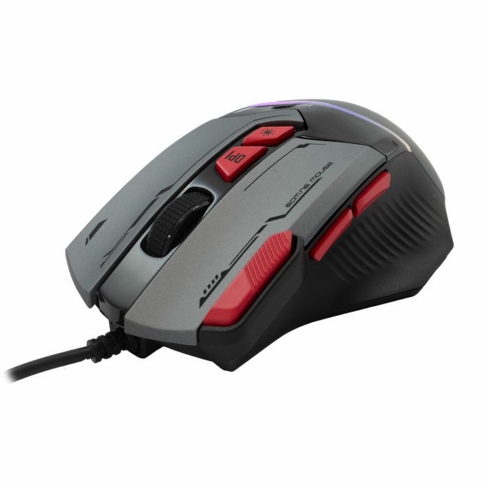 BARACUDA RGB gaming miš BGM-047 MANTA sivi 12.800dpi