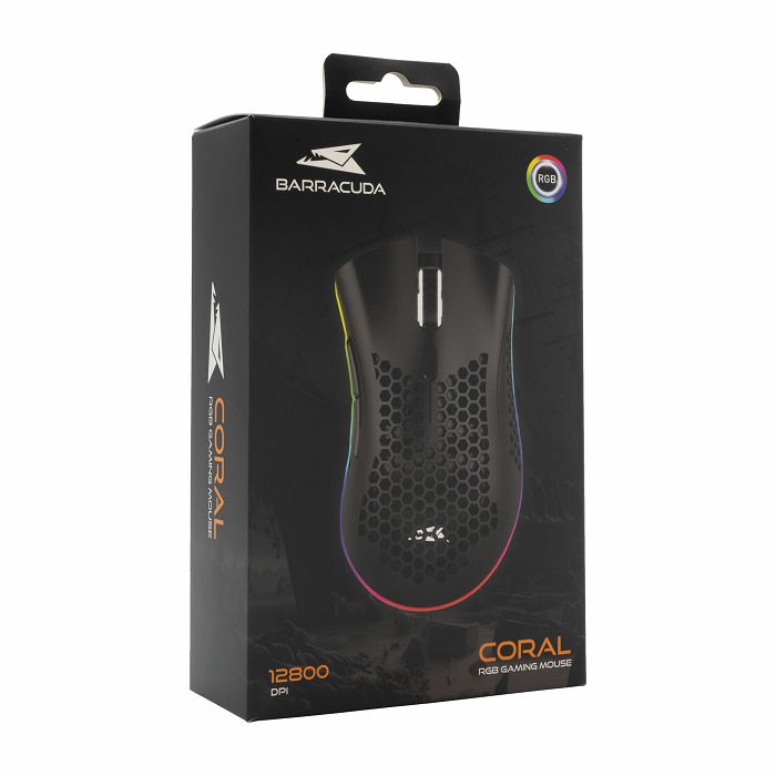 BARACUDA RGB gaming miš BGM-031 CORAL crni 12.800dpi