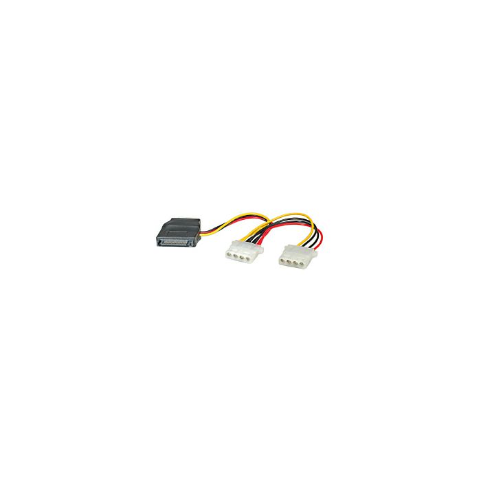 Roline interni Y-naponski kabel, SATA - 3×4-pin, 0.2m