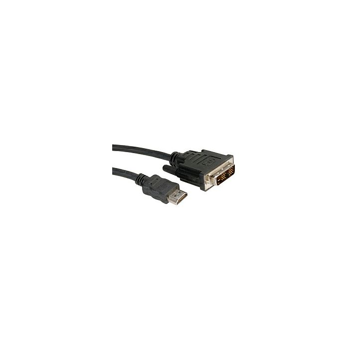 Roline DVI kabel, DVI-D (18+1) - HDMI, M/M, 2.0m, crni