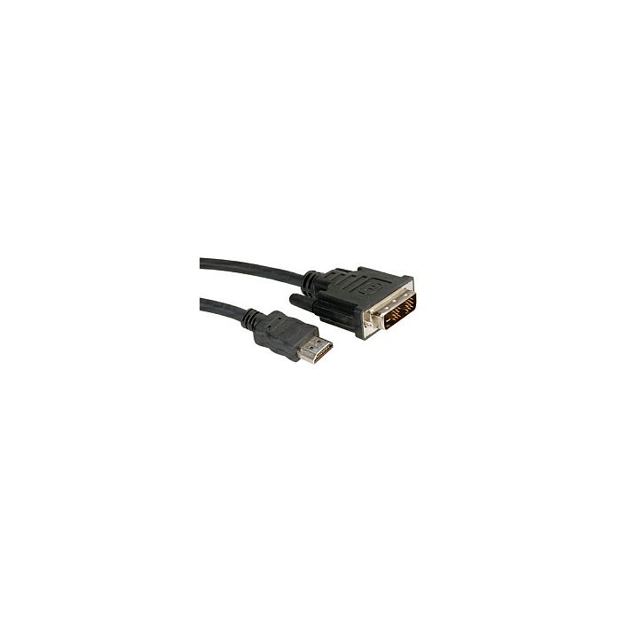 Roline DVI kabel, DVI-D (18+1) - HDMI, M/M, 3.0m, crni