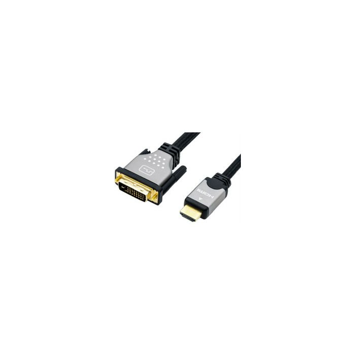 Roline DVI kabel, DVI-D (24+1) - HDMI, Dual Link, M/M, 3.0m, crno/sivi