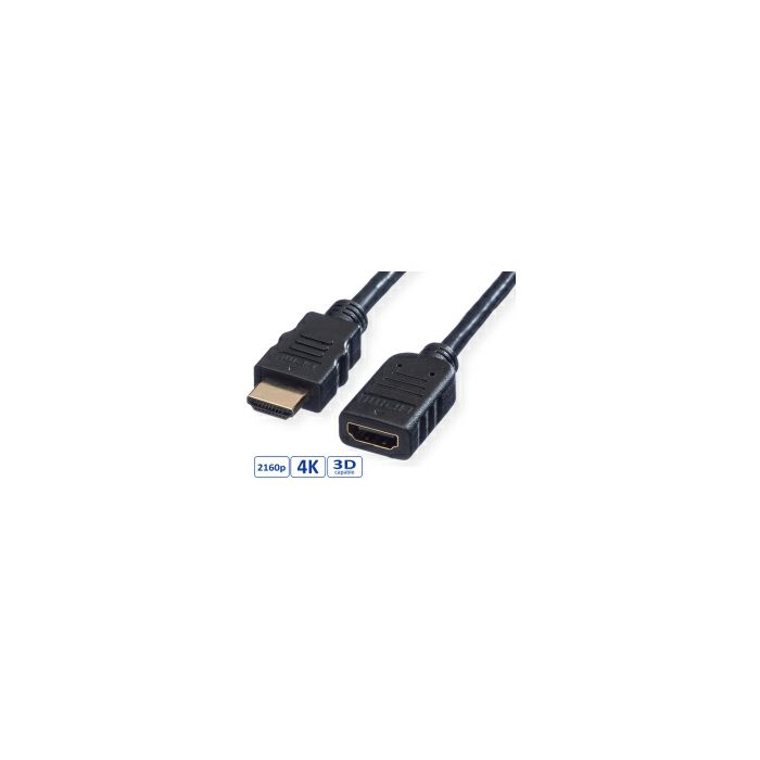 Roline VALUE HDMI produžni kabel sa mrežom, HDMI M - HDMI F, 1.5m