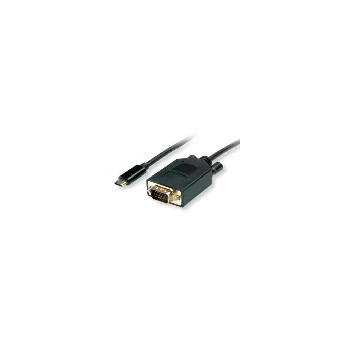 Roline VALUE USB-C - VGA kabel, M/M, 1.0m, crni