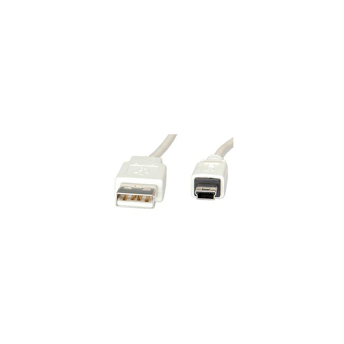 Roline VALUE USB2.0 kabel TIP A(M) na Mini 5-pin (M), 0.8m, bijeli