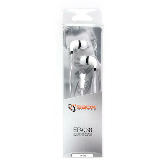 SBOX in-ear slušalice s mikrofonom EP-038 bijele