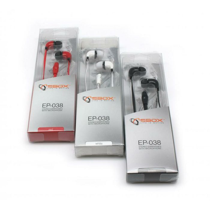 SBOX in-ear slušalice s mikrofonom EP-038 bijele