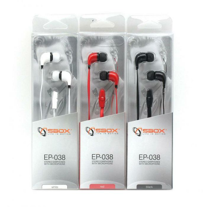 SBOX in-ear slušalice s mikrofonom EP-038 bijele