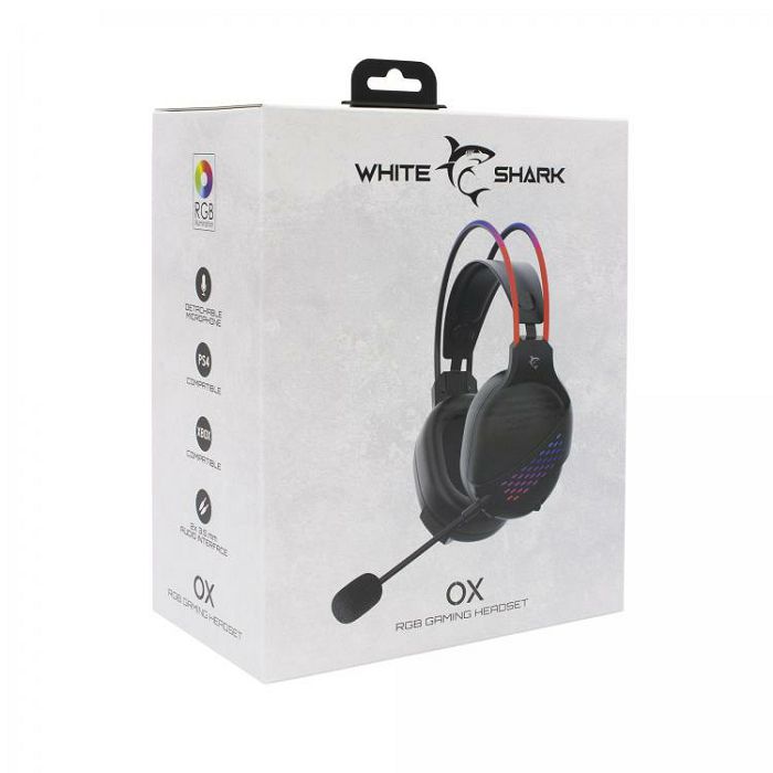 WHITE SHARK RGB gaming slušalice GH-2140 OX crne