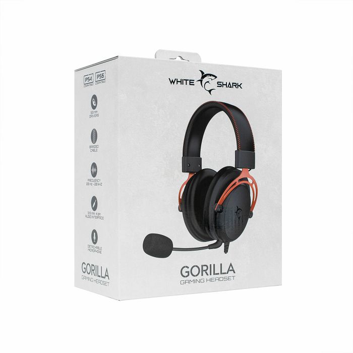 WHITE SHARK gaming slušalice GH-2341 GORILLA crno/crvene