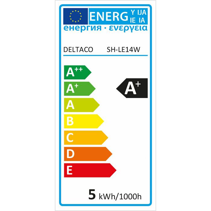 Pametna žarulja DELTACO, E14, LED, candle, 5W, 2700K-6500K, prigušivanje, bijelo svjetlo, WiFi