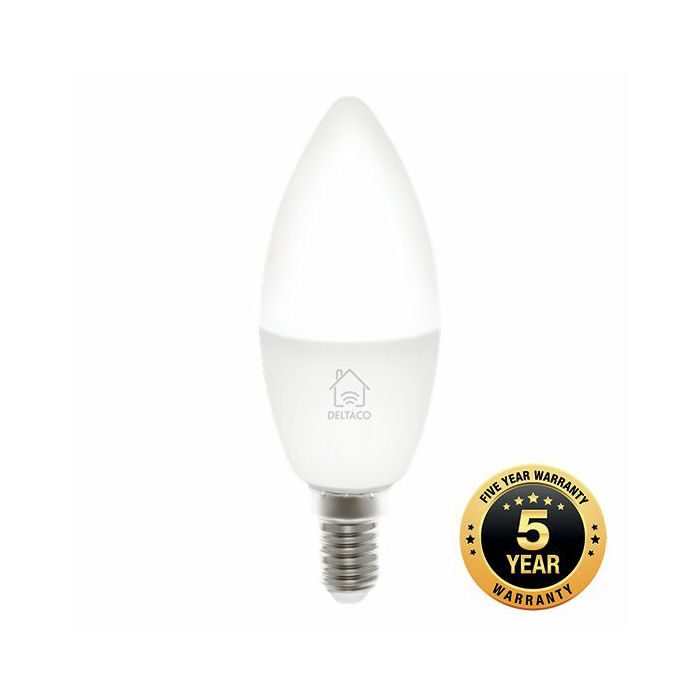 Pametna žarulja DELTACO, E14, LED, candle, 5W, 2700K-6500K, prigušivanje, bijelo svjetlo, WiFi