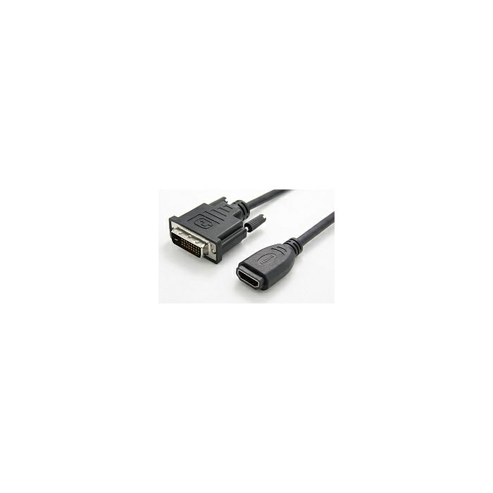Roline VALUE adapter/kabel DVI-D (24+1) - HDMI, M/F, 0.15m